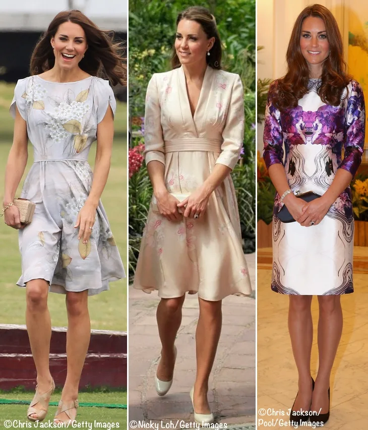 Kate Middleton Elegant Velvet Skirt Pleated Casual Dress