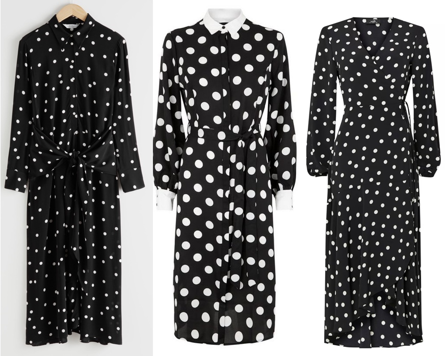 MATCHESFASHION Women Clothing Dresses Casual Dresses Womens Black & White High-neck Spot-print Jersey Midi Dress 
