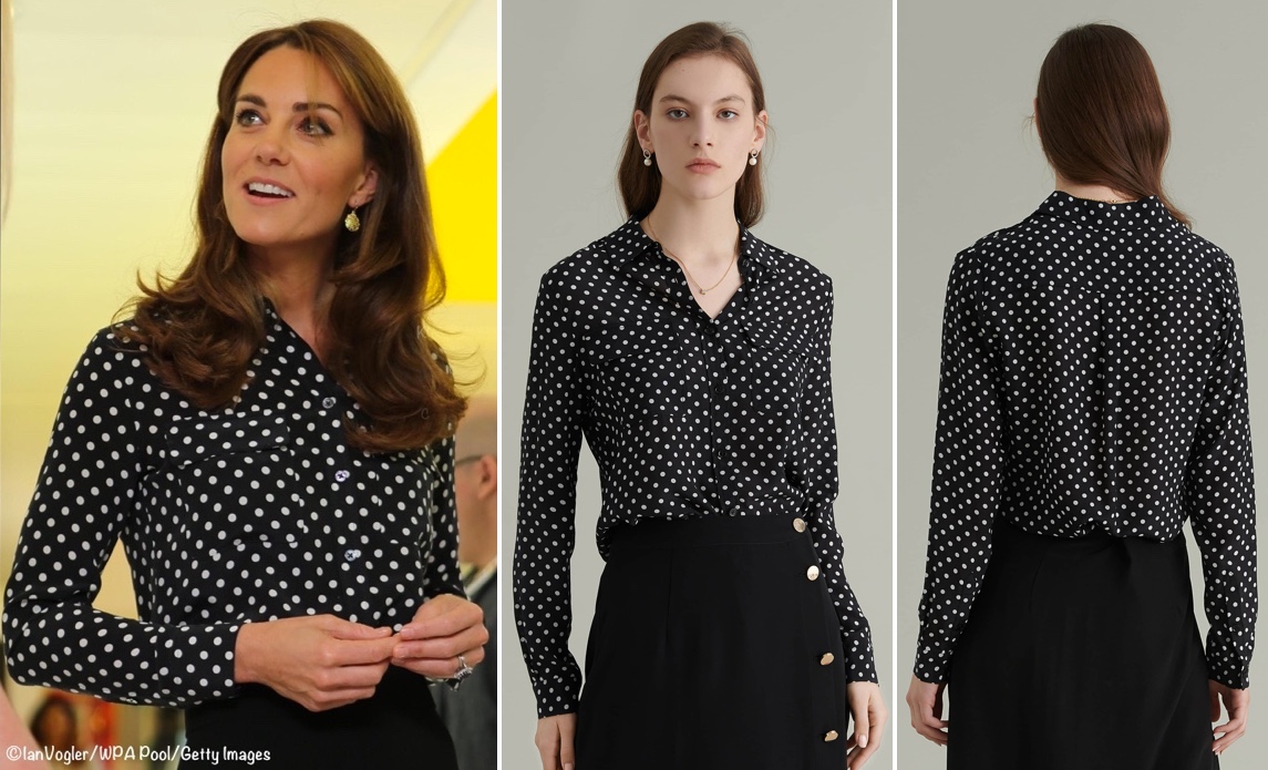 equipment polka dot silk blouse