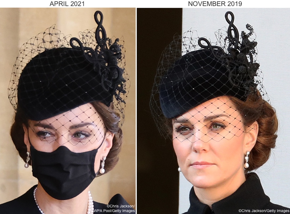 Kate Philip Treacy Black Veiled Veil Hat Fascinator Philip Funeral Apr