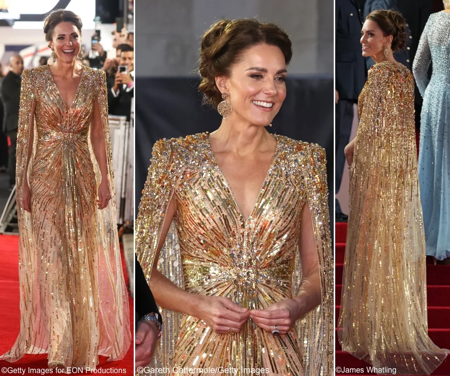 It's Jenny Packham for “No Time to Die” World UPDATED – What Kate Wore