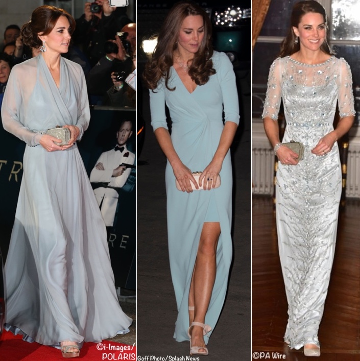 Kate Gowns Three 3 Blue Jenny Packham Montage – What Kate Wore