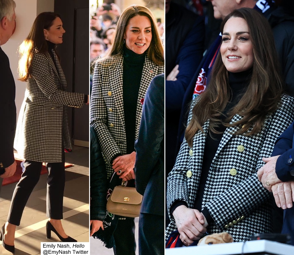 Kate Montage Rugby Feb 26 2022 Holland Cooper Knightsbridge Coat – What  Kate Wore