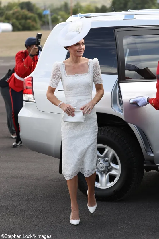 The Duchess in Lacy Alexander McQueen for Passing Out Parade