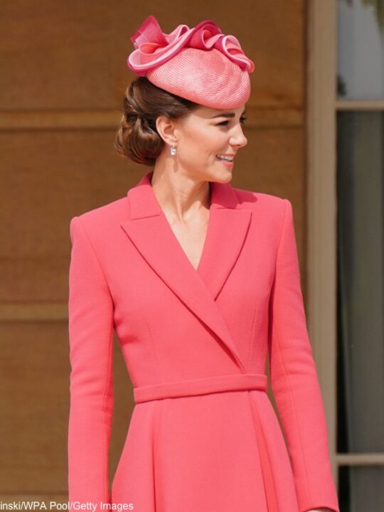 The Duchess in Vibrant Coral Coatdress for Buckingham Palace Garden Party