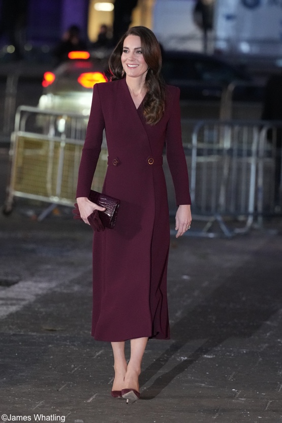 The Princess of Wales in Rich Burgundy Shades for Carol Concert – What Kate Wore