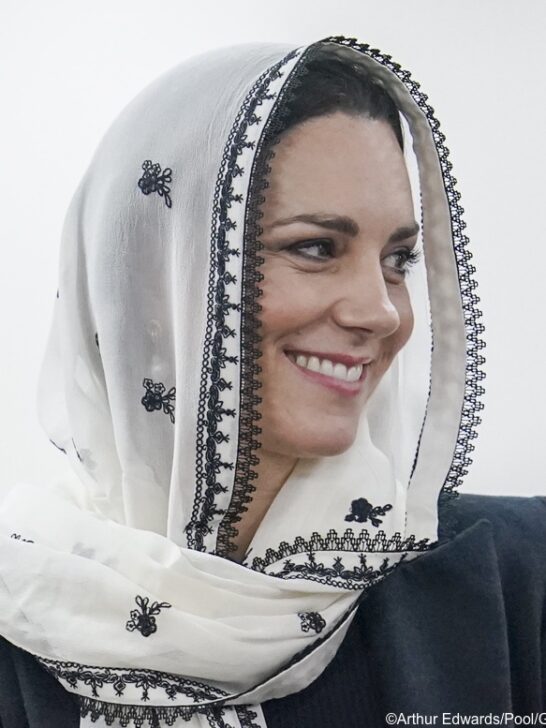 The Princess In Alexander McQueen and Catherine Walker for Muslim Centre Visit