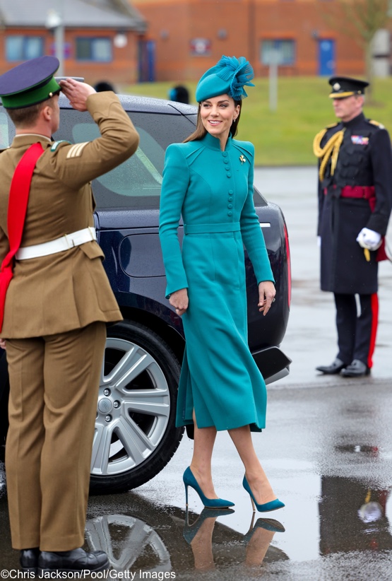 It’s Catherine Walker for St. Patrick’s Day with the Irish Guards