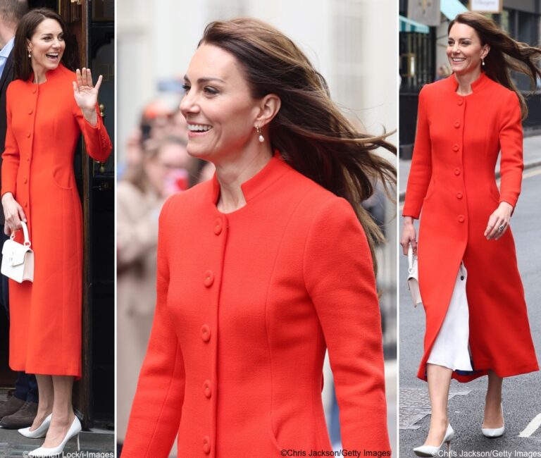 The Princess in Patriotic Colors for Coronation Pub Visit – What Kate Wore