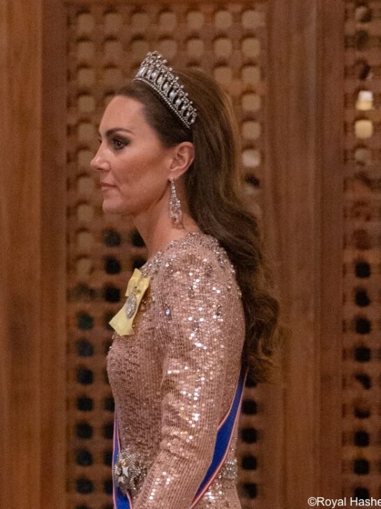 The Princess in Jenny Packham and Diamonds for Jordan Royal Wedding Banquet