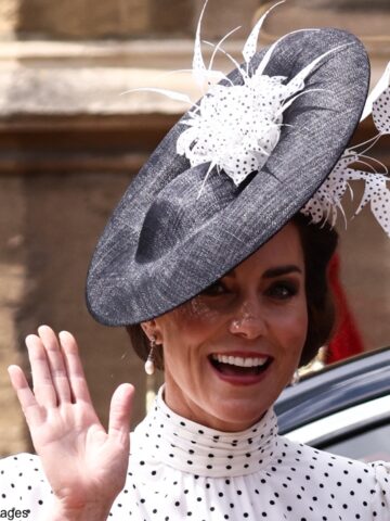 The Princess of Wales in Monochrome Ensemble for Order of the Garter