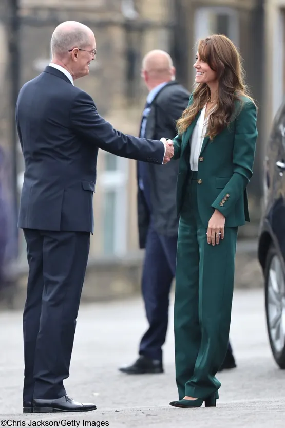 The Princess in Burberry for Visits to Heritage Textile Mills