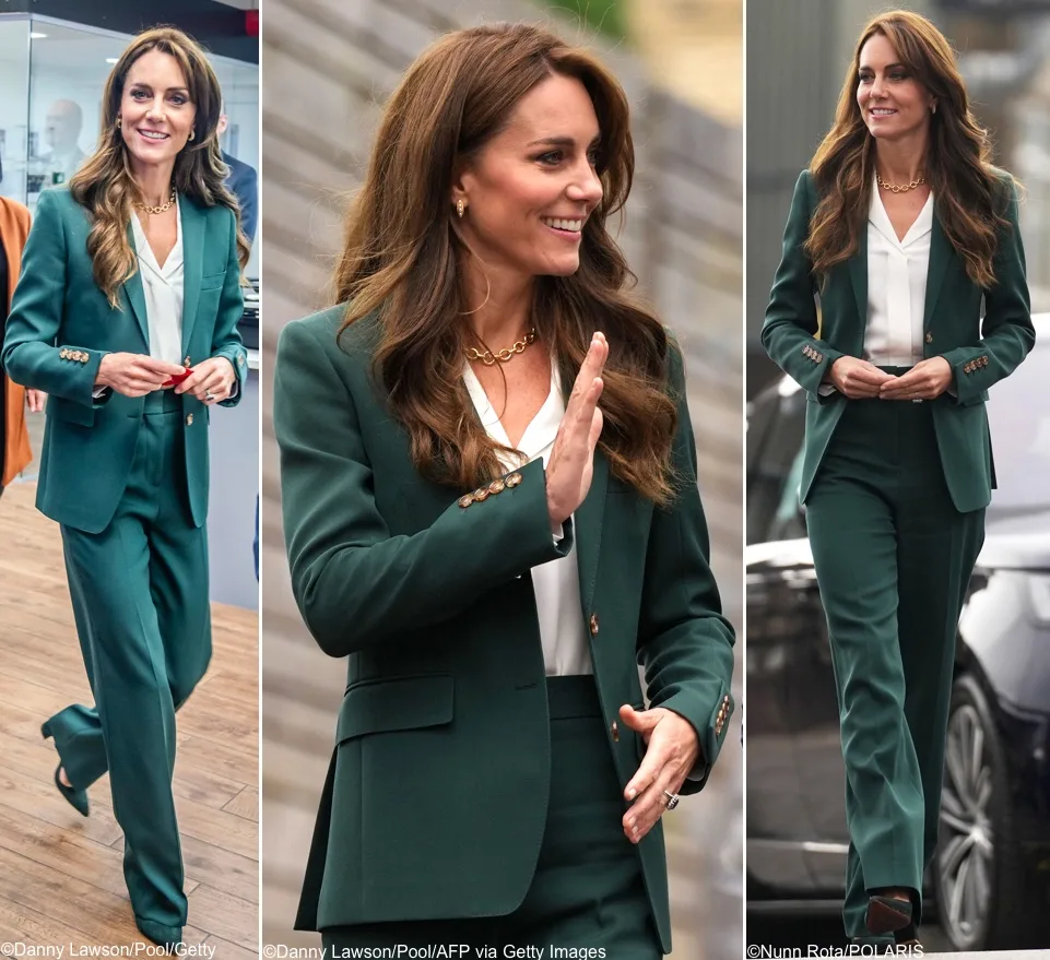 The Princess in Burberry for Visits to Heritage Textile Mills – What ...