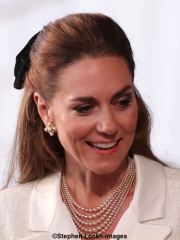 The Princess in Self-Portrait with Vintage Jewelry for VE Day Concert
