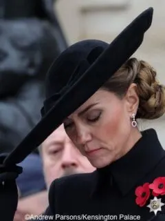 The Princess in Catherine Walker and Jane Taylor for Armistice Day at the National Memorial Arboretum