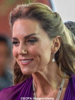 It’s a Royal Purple Jenny Packham Gown for “Digger” World Premiere